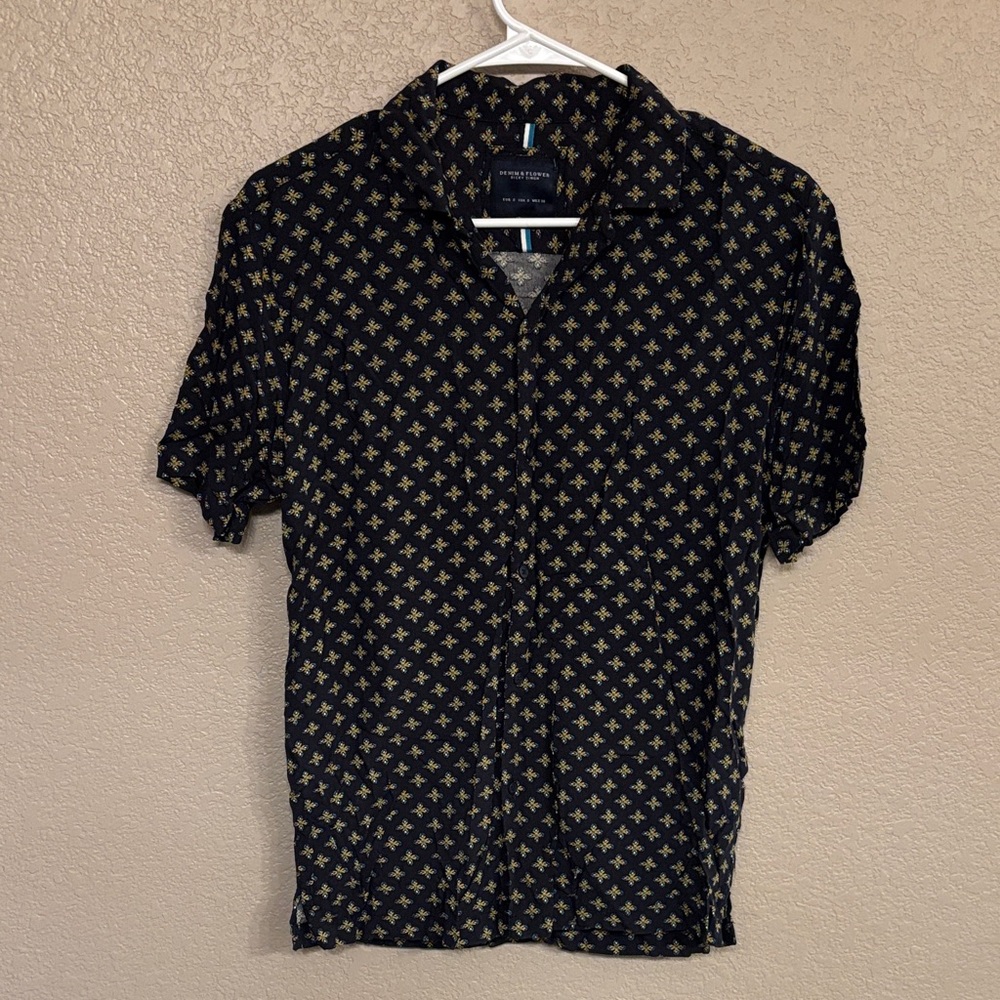 Denim & Flower Black and Gold Patterned Shirt
